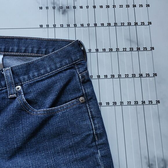 Calvin Klein Jeans Womens 6 Blue Pants Dark Relaxed Stretch Y2K Denim - Picture 8 of 9